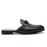 Babouche Homme En Black Dress Shoes Slip on Flat Casual Shoes for Men Dress Half Shoes