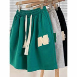 Summer Workout Sports High Waist Shorts Loose Straight-leg Shorts