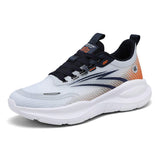 Streamlined Aerodynamic Breathable Mesh Sports Running Shoes with Shock Absorption Lightweight Sole