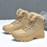 Professional Leather Sports Hiking Shoes for Men Waterproof US 13/14 EU 47/48 Winter Plush Warm Summer Autumn
