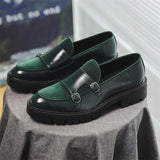 Classic Design Faux Suede Leather Dress Shoes Thick Sole Handsome Durable Double Monk Strap Shoes for Men