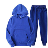 2025 New Solid Color Cross-border Turtleneck Sweater Sports Suit Sweater Suit Fashion Fleece Men's Hoodie