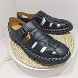 Comfortable Fashion Design Buckle Strap Summer Beach Slippers Pure Leather Sandals Shoes for Men
