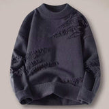 Hot Sale Men Retro Oversized Knit Pullover, Thick Fleece Lined Crew Neck Sweater Fall Winter 2026