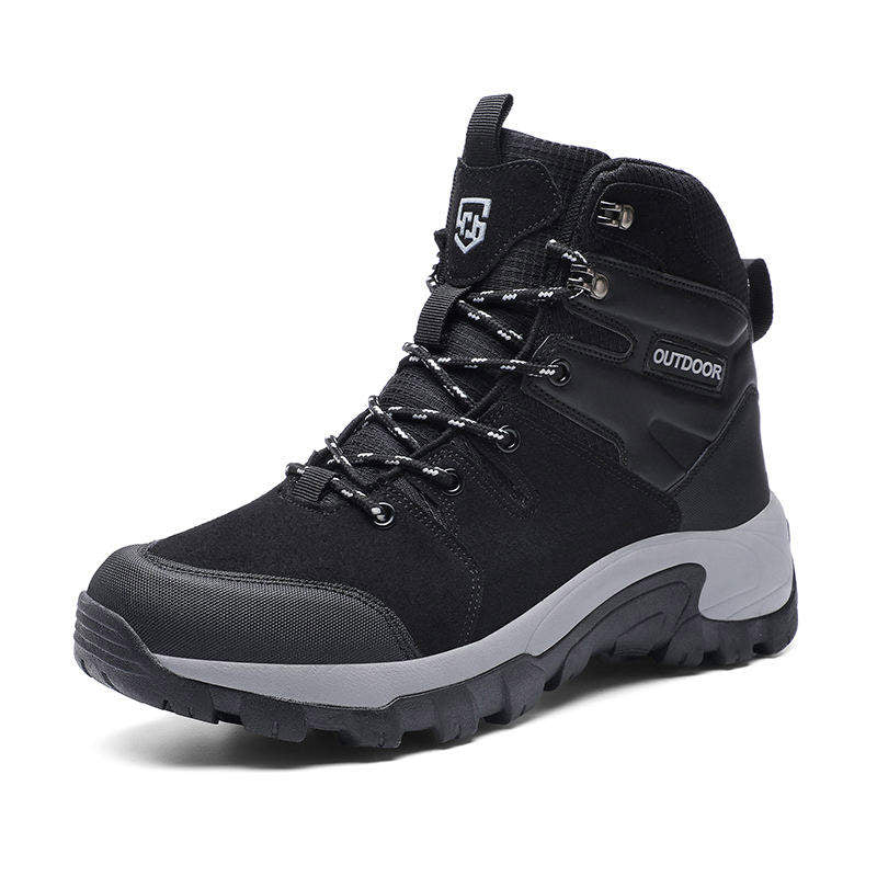 Blank Genuine Cow Suede Leather Sports Outdoor Shoes 13 14 47 48 High Top Winter Hiking Boots for Men