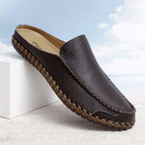 Summer Comfortable Durable Full Grain Leather Sandals Hot Selling Good Quality Original Cowhide Leather Slippers