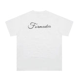 Men's Oversized White T-Shirt with Embossed Floral Texture and Letter Print, Casual Streetwear Tee