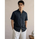 Men Solid Loose Short Sleeve Shirt Lapel Casual Oversized Button Down Tops