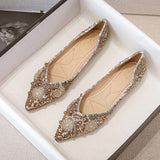 2024 Luxury Diamond Rhinestone Loafer Slippers - Retro Style Ladies Flat Pumps