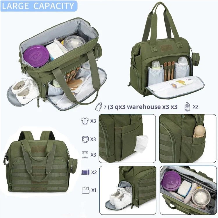 Camo Black Diaper Backpack for Dad and Mom, Father's Bag for Hospital with DADDY BAG Imprint, Baby Care Diaper Backpack - Zeprah