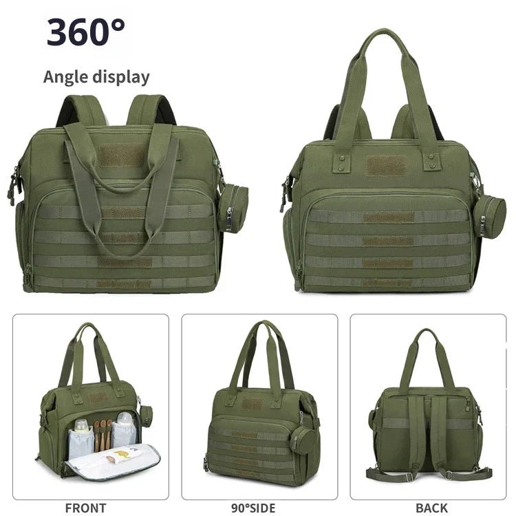 Camo Black Diaper Backpack for Dad and Mom, Father's Bag for Hospital with DADDY BAG Imprint, Baby Care Diaper Backpack - Zeprah