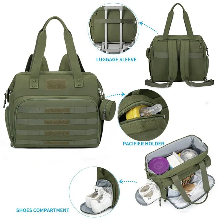 Camo Black Diaper Backpack for Dad and Mom, Father's Bag for Hospital with DADDY BAG Imprint, Baby Care Diaper Backpack - Zeprah