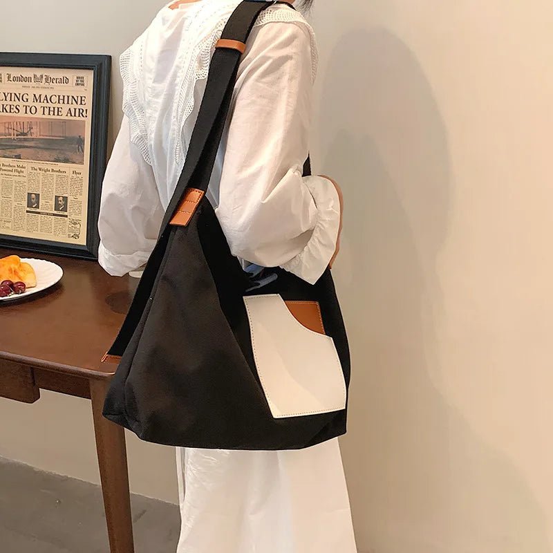 canvas Shopping Bag Large Tote Hand Bag Womens Designer Cotton Canvas Tote Handbags - Zeprah