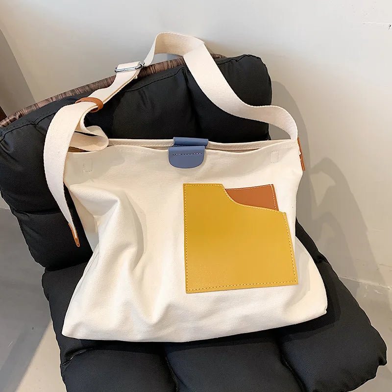 canvas Shopping Bag Large Tote Hand Bag Womens Designer Cotton Canvas Tote Handbags - Zeprah