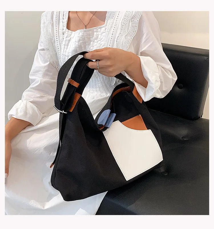 canvas Shopping Bag Large Tote Hand Bag Womens Designer Cotton Canvas Tote Handbags - Zeprah