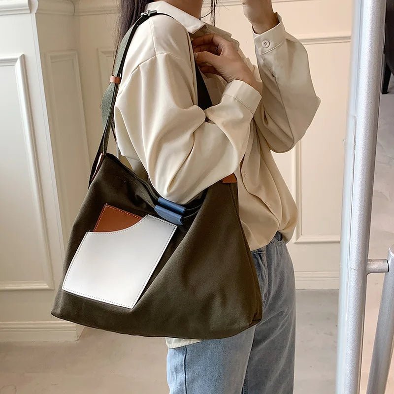 canvas Shopping Bag Large Tote Hand Bag Womens Designer Cotton Canvas Tote Handbags - Zeprah