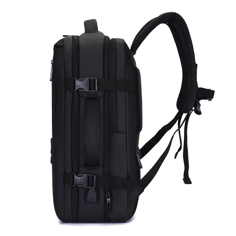 Capacity Expandable Business Laptop Bagpack for Men Waterproof Black Airplane Theme Mens Travel Backpack Oxford - Zeprah