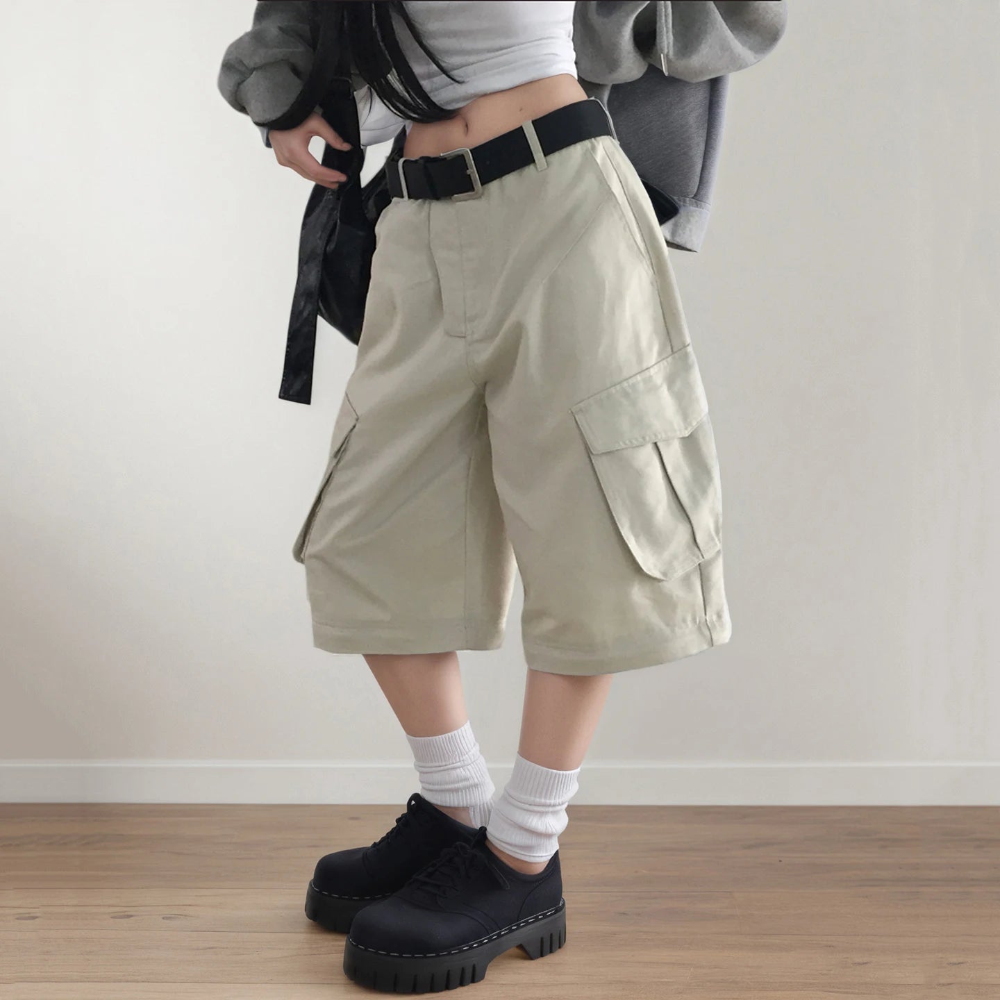 Cargo Work Pants Convertible Shorts Minimalist Solid Canvas Windproof Quick Dry Summer Mid Flat Loose Fit Woven Casual - Zeprah