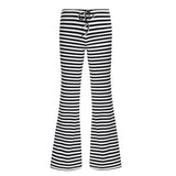 Casual Breathable Lounge Pants for Women Soft Mid Waist Flat Front Loose Fit Drawstring Striped Pattern Comfort Wear - Zeprah