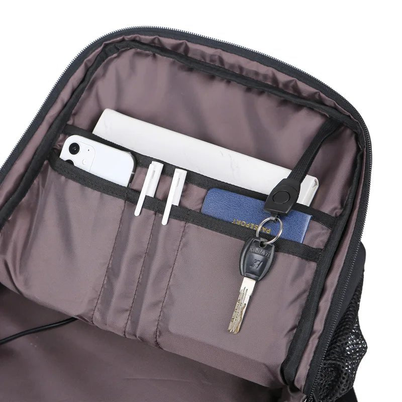 Casual Oxford Material Large Capacity USB Charger Laptop Backpack Waterproof for Business - Zeprah
