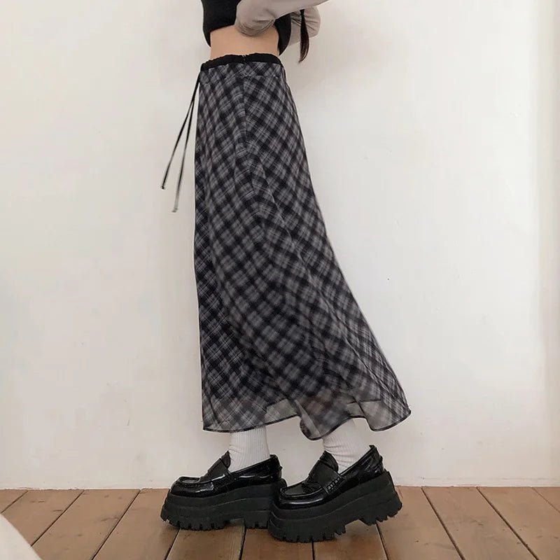Casual Style Women's Knee - Length Chiffon Ruched Skirt Lightweight Breathable Knit Loose Fit Lengthening Design - Zeprah