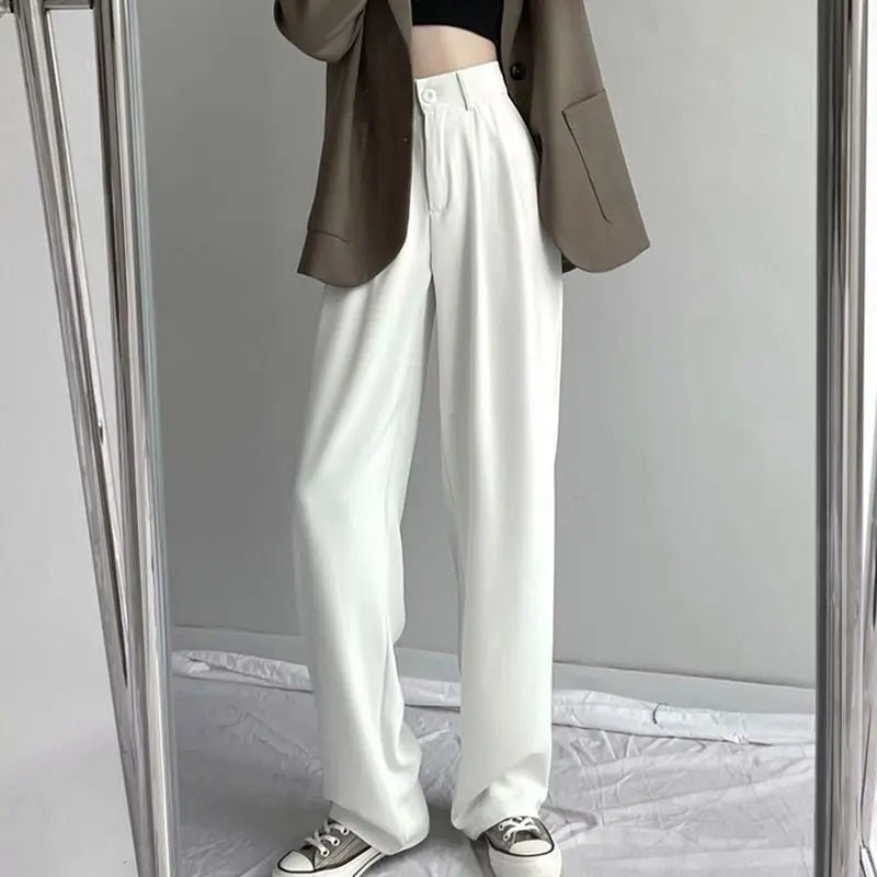 Casual Wide - Leg Trousers Popular Fashionable Trousers Simple Suit Pants - Zeprah