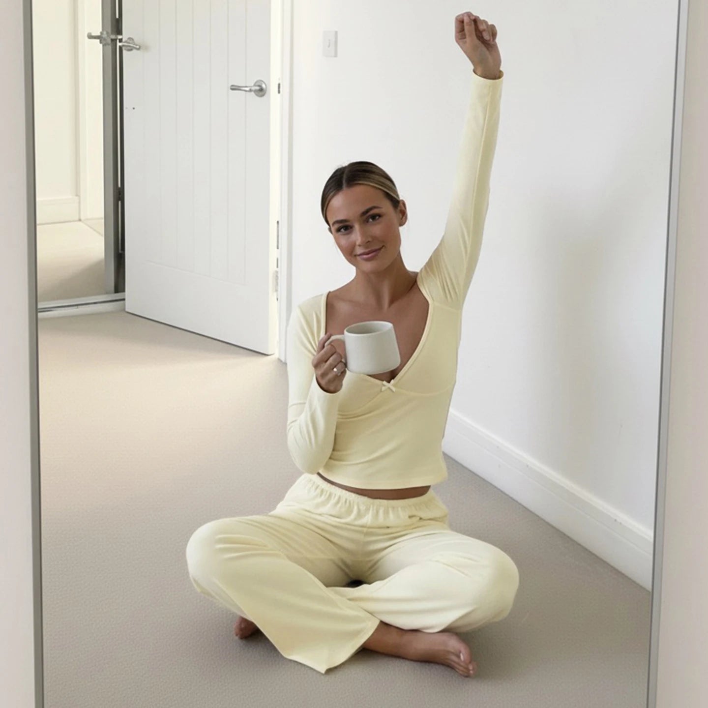 Casual Women's Loose Short Pajama Set | 100% Polyester Eco - Friendly Breathable Patchwork Wear T-Shirt Pants | All - Zeprah