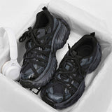Futuristic Metallic Lightweight Sneakers Breathable Mesh Running Shoes Chunky Cushioned Sole Durable Traction Gym Walking Shoes