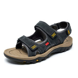 Best Grade Pure Full Grain Leather Material Classic Design Durable Casual Shoes Summer Men Leather Sandals