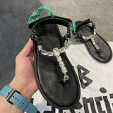 Trendy Women's Chain Flat Sandals - Comfortable Summer Flip Flop Slippers