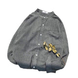 Men's Spring Hong Kong Style Striped Long Sleeve Shirt Korean Loose Casual Blouse Trendy Teen Student Tops
