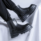 Classic Italian Design Hot Selling Comfortable Zip Closure Height Increasing Men Microfiber Leather Ankle Boots