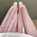 Cheap Women's Wide Leg Pants Women's Striped Spring and Autumn Loose Lazy Style Long Pants - Zeprah