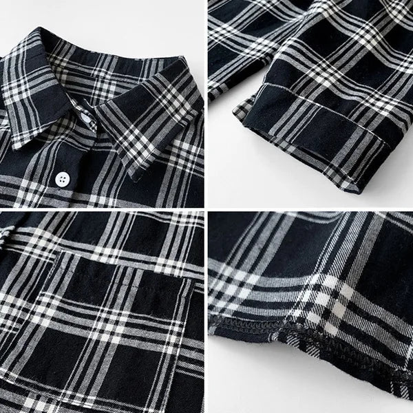 Check Woman's Shirt Vintage Trendy Versatile Lady's Shirt Casual Long - Sleeved Shirt - Zeprah