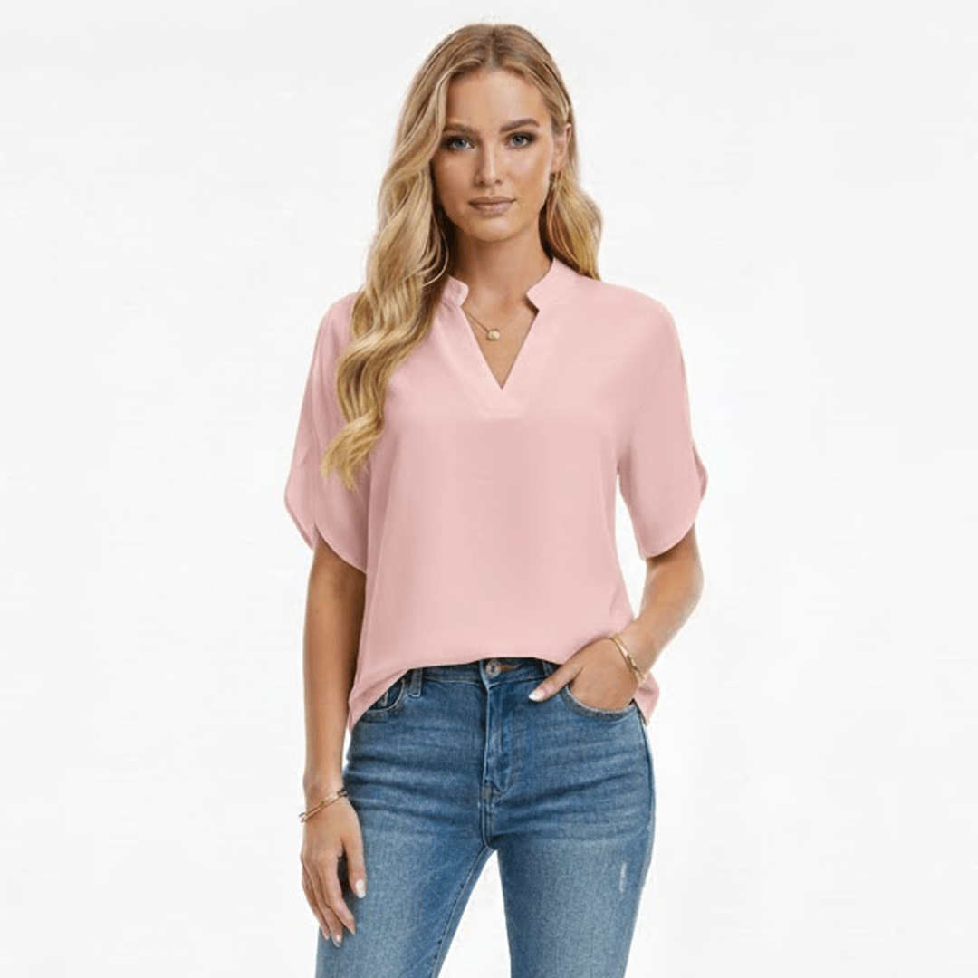 Chic Split Sleeve V - Neck Casual Blouse - Zeprah