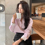 Classic Casual Shirt Contrasting Colors New Design Blouse Long Sleeve Striped Shirt - Zeprah