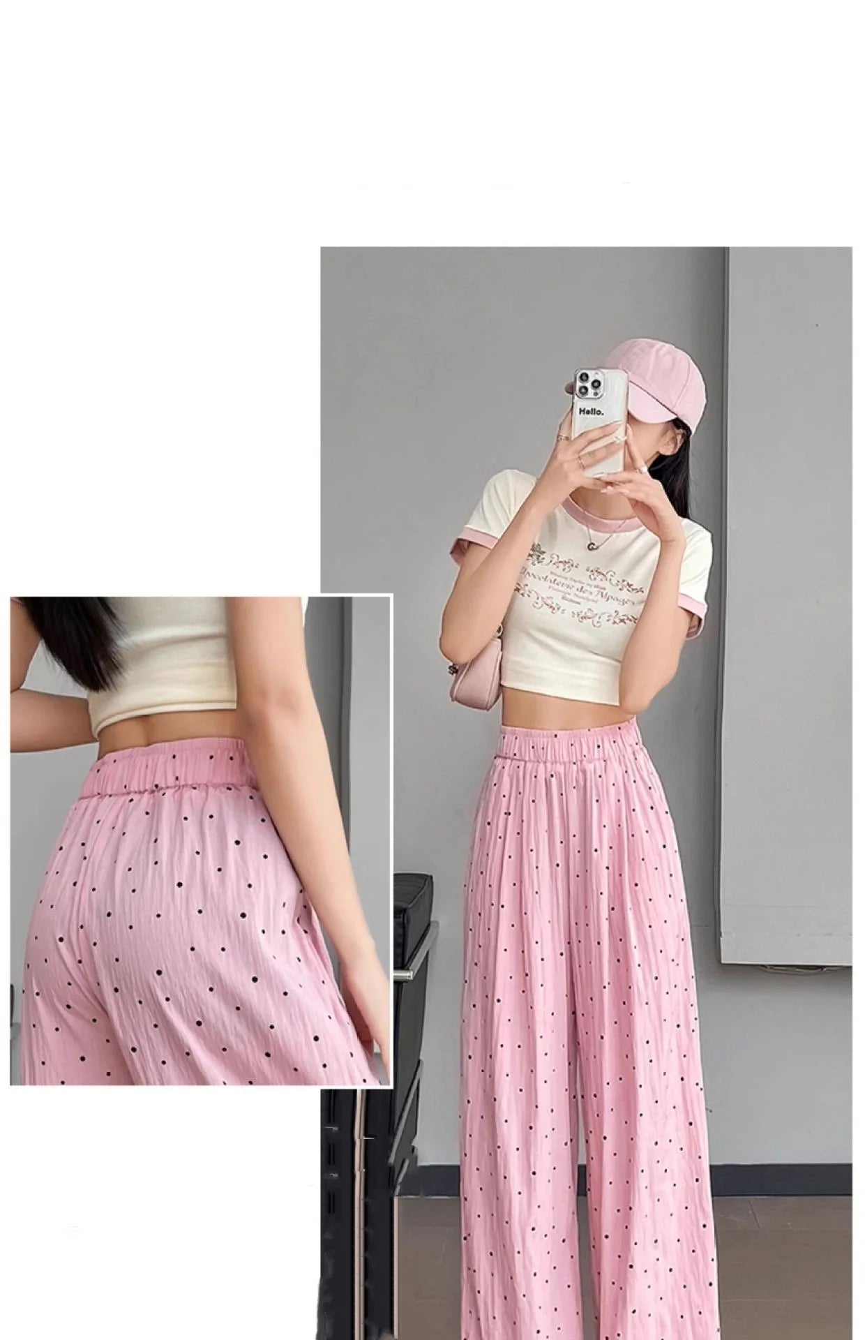 Comfortable Slacks Casual Lightweight Trousers Polka Dot Wide - Leg Trousers - Zeprah