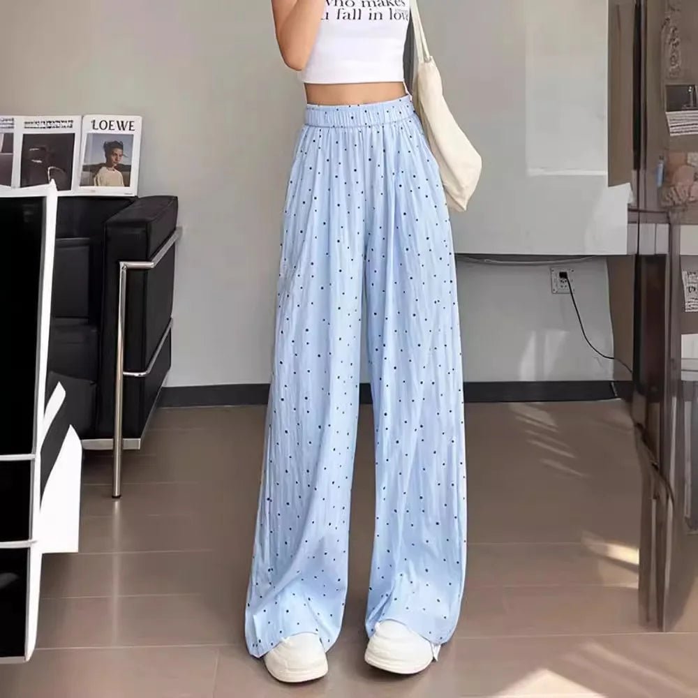 Comfortable Slacks Casual Lightweight Trousers Polka Dot Wide - Leg Trousers - Zeprah