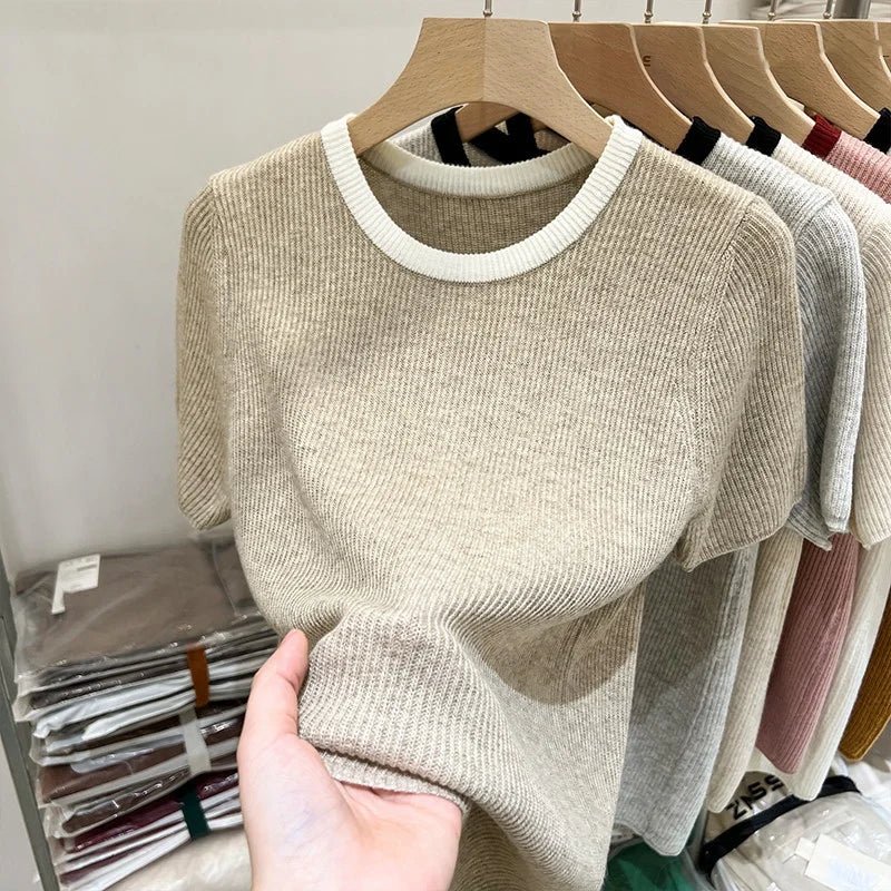 Cool Women's Clothing Workout Hot - selling Tops for Women Solid Short - Sleeved Tee - Zeprah