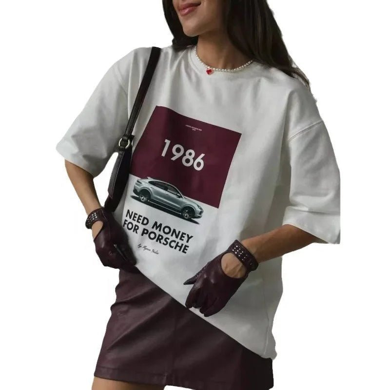 Cotton Graphic Tee Best - selling Loose - fit T-shirt New Design Going Out Tops - Zeprah