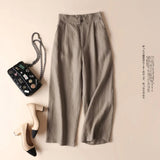 Cotton & Linen Wide - Leg Women's Pants Thin Casual Loose Women's Professional Pants - Zeprah