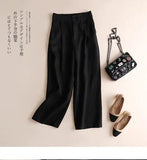 Cotton & Linen Wide - Leg Women's Pants Thin Casual Loose Women's Professional Pants - Zeprah