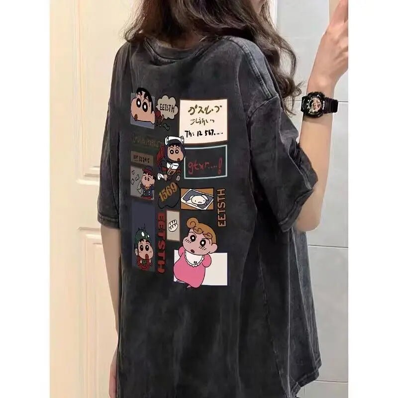 Cotton Modern T-shirt Loose - fit Tops for Women Trendy Short - Sleeved Tee - Zeprah