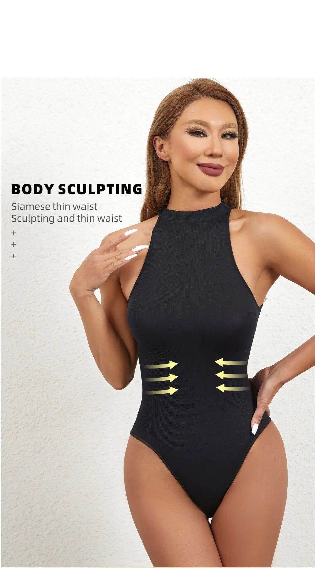 Crewneck Bodysuit Bra Extender Waistcoat Sleeveless T - shaped Shapewear - Zeprah