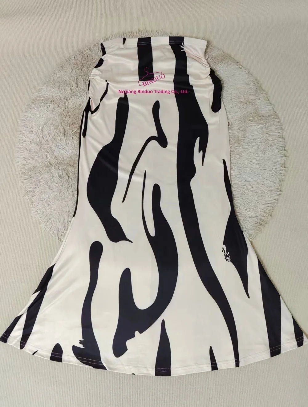 Cross - border European and American Fashion Women's Tight High Waist Fishtail Skirt Printed Pattern Skirt - Zeprah