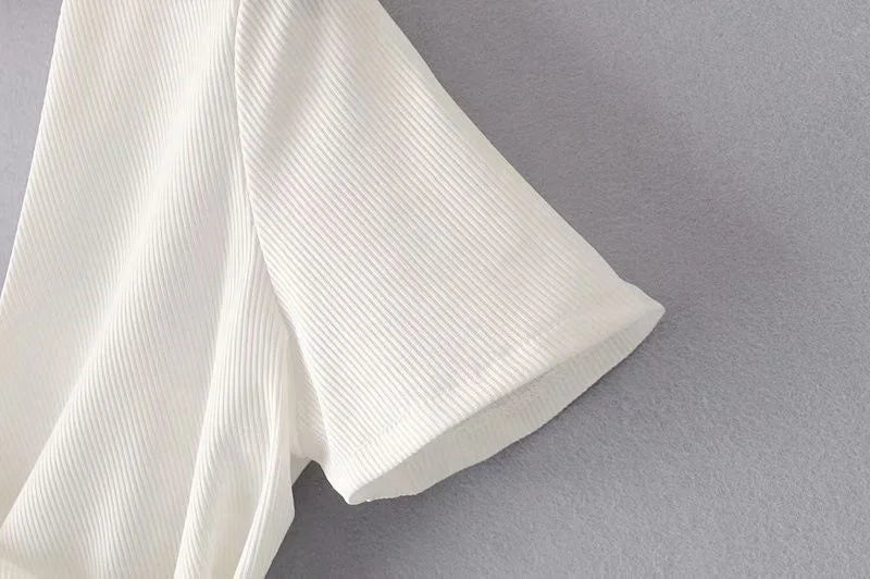 Cross - over Collar Women's Bodysuit Slim - fit One - piece Bottoms Backless Crotch Top - Zeprah