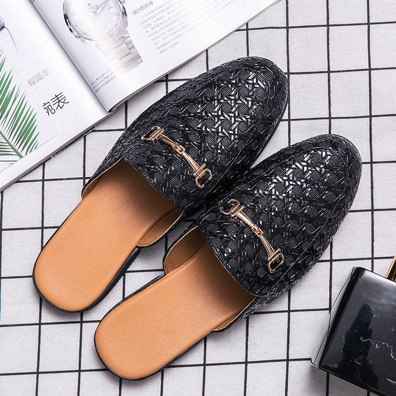Latest Design Hot Selling Pointed Toe Casual Summer Half Loafers Mules Shoes Durable Men Slide Slippers