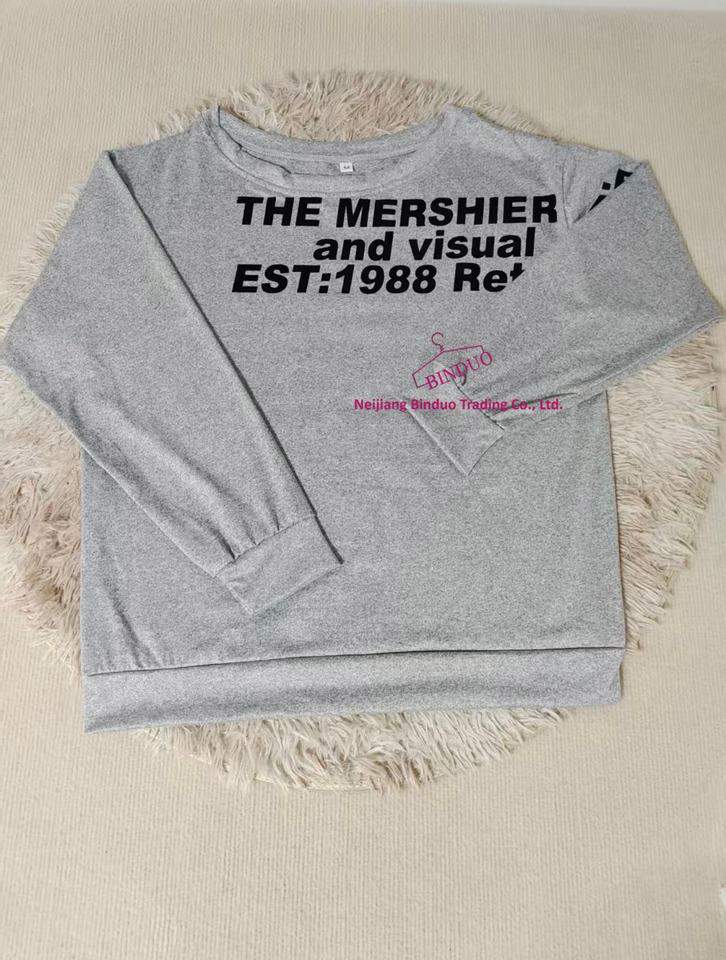 Oblique Shoulder Printed Loose-fit Long-sleeved Hoodie Long Sleeve Base Shirt
