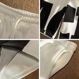 Summer Casual Shorts Men's Popular American Style Simple Stitching Mid-length Pants Straight-leg Loose Wide-leg Shorts