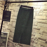 Knitted Package Hip Skirt High-Waisted Skirt Fashionable A-line Skirt